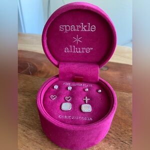 Sparkle Allure Fine Silver Plated CZ Earrings